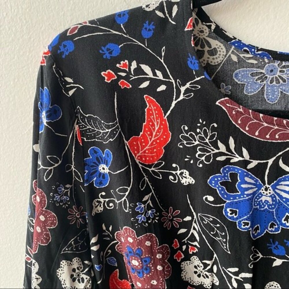 Old Navy Floral Mini Dress - Black, Blue, Red - Picture 3 of 6